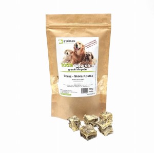 Skóra Dorsz Kostka - 100g