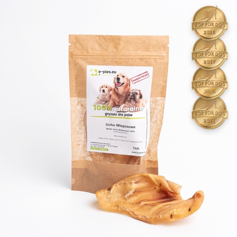 Ucho Wieprzowe 1szt. e-pies.eu